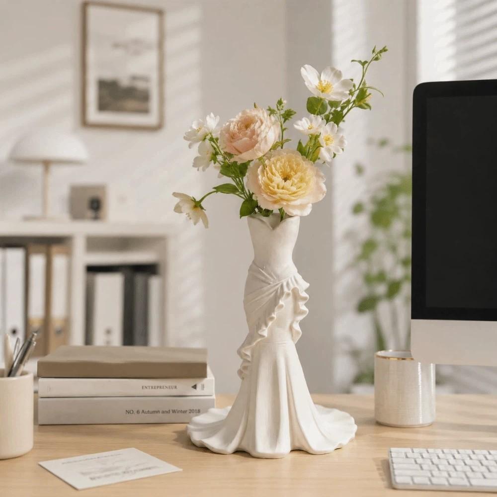 Dress Shape Mermaid Tail Vase 3D Printed Pencil Holder Creative Desktop Ornaments  Gift