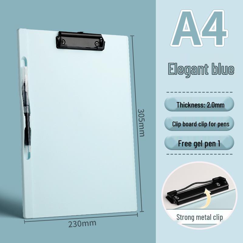 A4 Thickened Metal Clipboard with Strong Clip for Office, Students, and Meetings