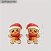 2D Flat Acrylic Cute Christmas Gingerbread Man Dangle Hook Earrings Jewelry Gifts for Women Holiday Party Decorations Charms