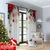 2D flat printing 2pcs Merry Christmas Popular Curtains Holiday Christmas3 Machine Washable Fabric Without Electricity Festive