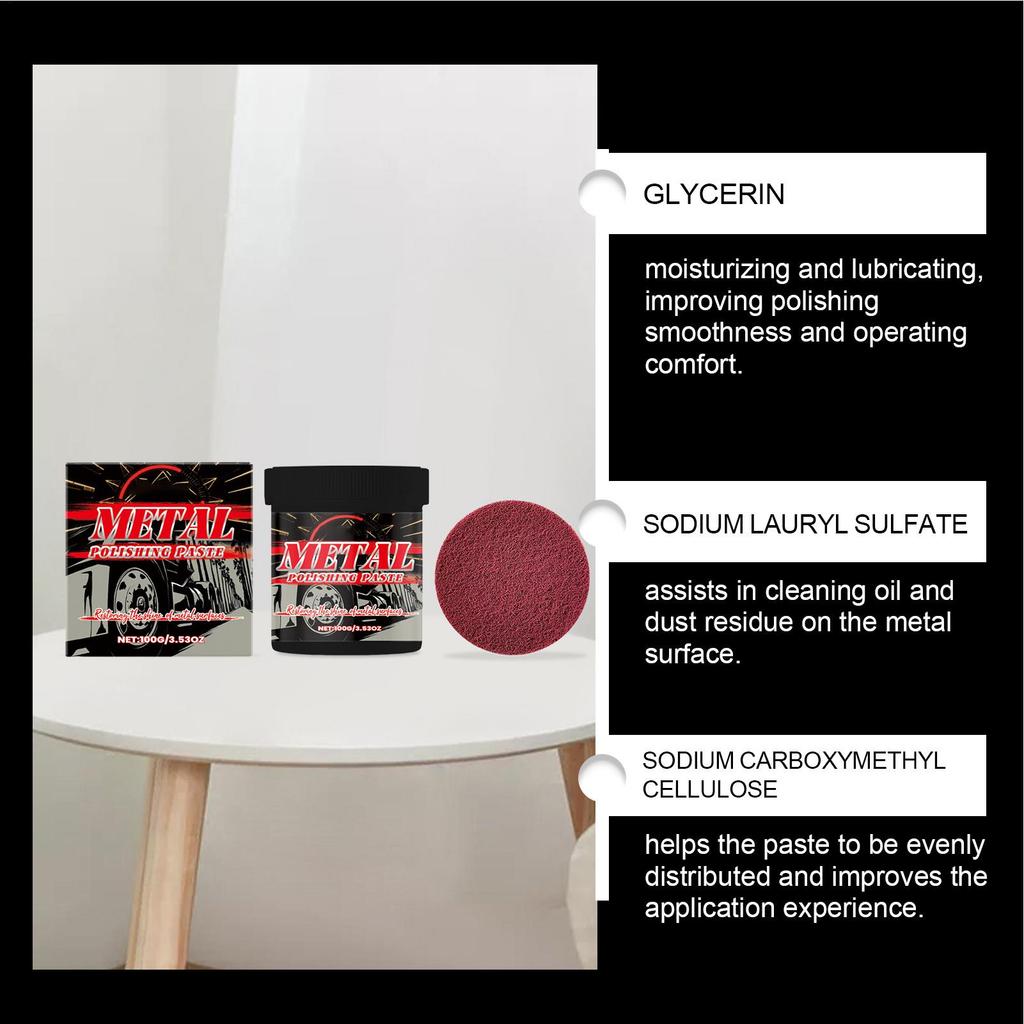 Car Metal Polishing Paste Chrome Restoration Automotive Maintenance Care Repair Cream Removes Oxidation Tarnish Stains