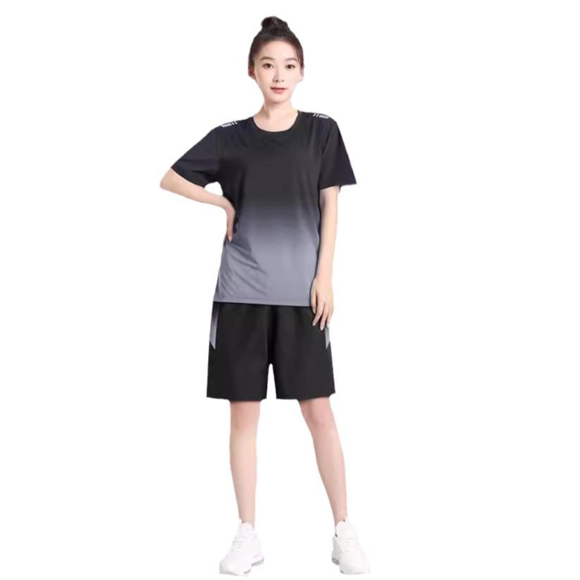 Women's Summer Mesh Sportswear Set - Quick-Dry Short Sleeve T-Shirt for Outdoor Running and Fitness