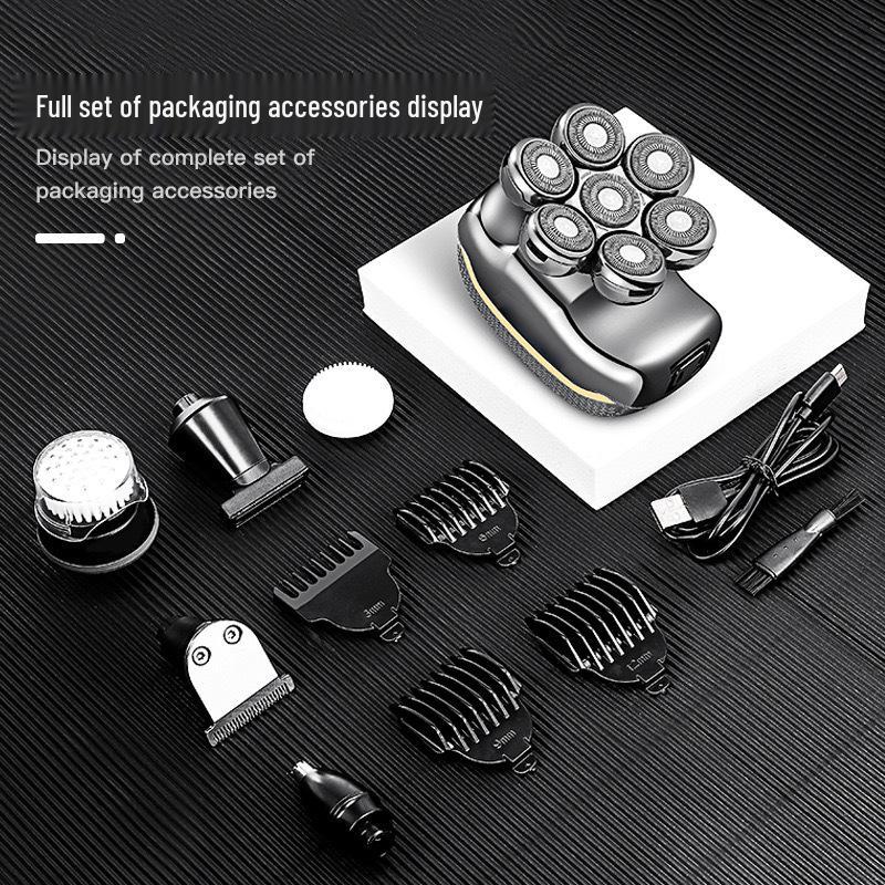 Smart Electric Men's Shaver: Seven-Blade Bald Head Clipper and Multi-Functional Razor