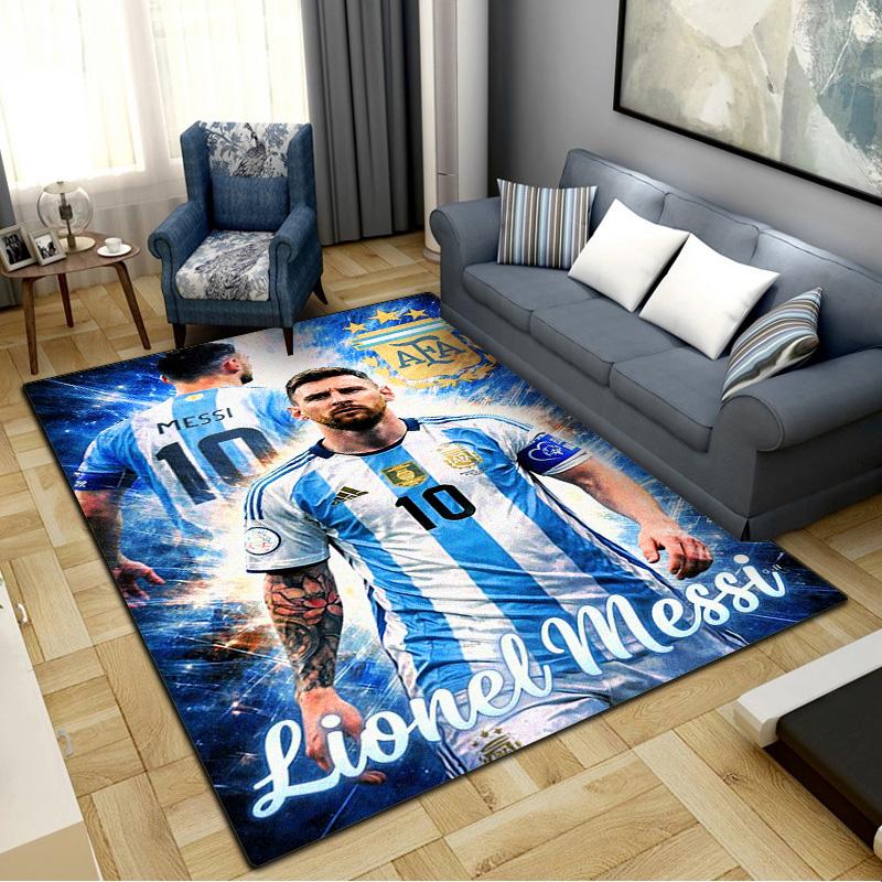 Messi Teppich für Wohnzimmer Schlafzimmer Zuhause Sofadekoration, Kinder Spiel rutschfeste Bodenmatte