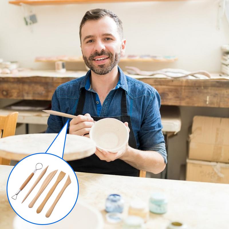 Sculpted Pottery Kit Pottery Clay Supplies Kit Accessories Wood Ceramics Carving Tool Modeling Shaping Clay Cutting Tools