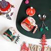 Creative Cartoon Santa Claus Cup Ceramic Cup Christmas Holiday Gift Hand-painted Water Cup Souvenir Mug Coffee Mug with Spoon