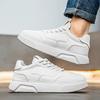 Outdoor Men's Casual Sneakers Leather Walking Shoes White Board Shoes Breathable Athletic Jogging Shoes Anti Slip Running Shoes