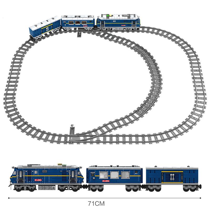 City Technical Power Function Diesel Rail Train Cargo with Tracks Set Model Building Blocks Toys Bricks Adult Boys Children Kids Birthday Gift