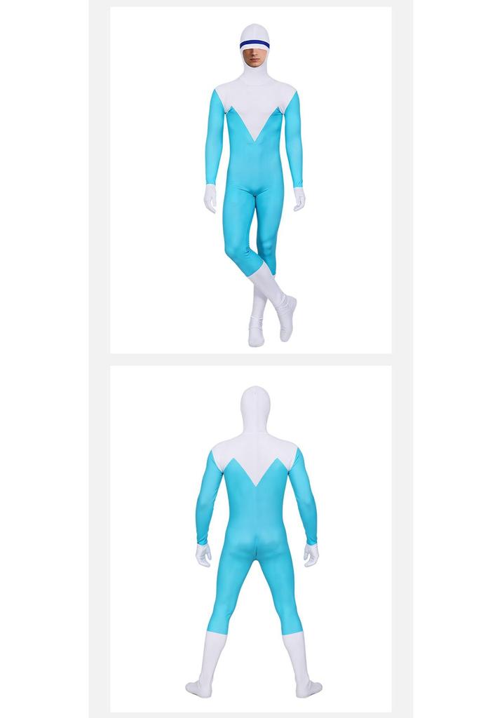 Frozone Full-Body Cosplay Suit - High Elasticity for Halloween Role-Playing