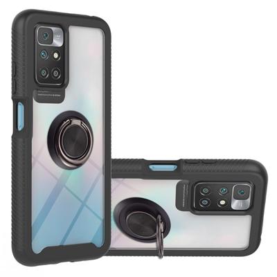Nárazuvzdorné puzdro pre Xiaomi Redmi Note 10 Pro 10s 11 9T Mi 10T POCO M3 X3 NFC Držiak na prsteň 3 v 1 Priehľadný Ochranný Nárazník