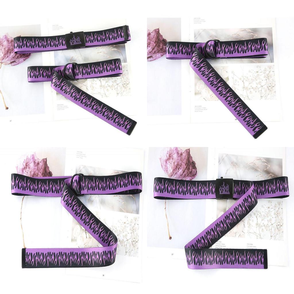 Harajuku Mode Lässiger Canvas-Gürtel Mit Doppeltem Ringverschluss Für Herren