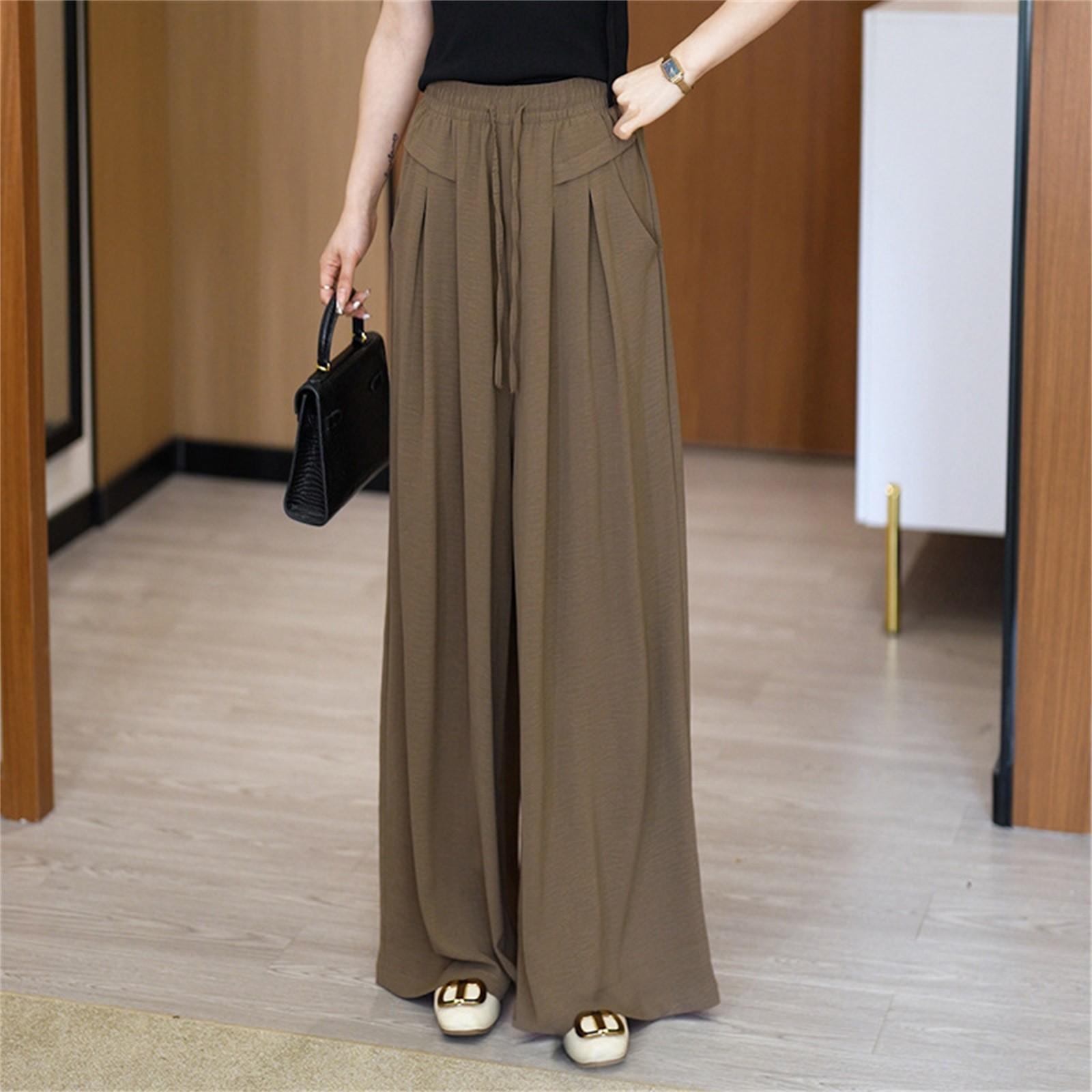 

Модные комбинезоны с завязками и эластичной резинкой на талии, повседневные брюки, походные брюки L коричневый