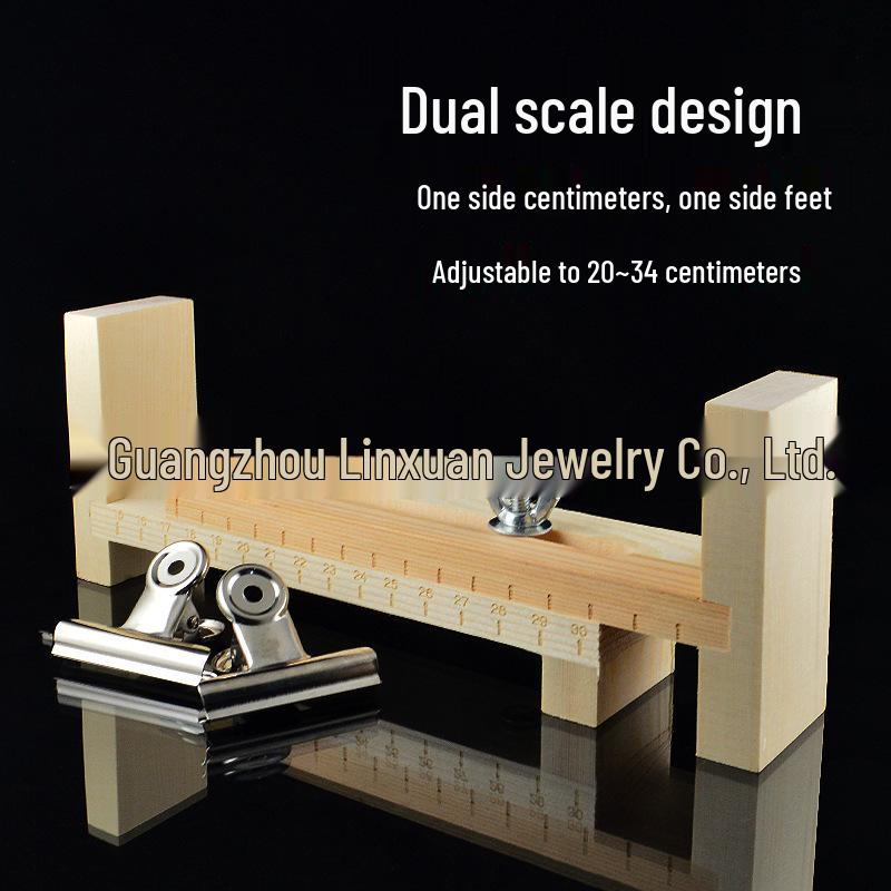 Handmade DIY Red Rope Bracelet Weaving Tool – Beginner's Solid Wood Frame for Jewelry Crafting