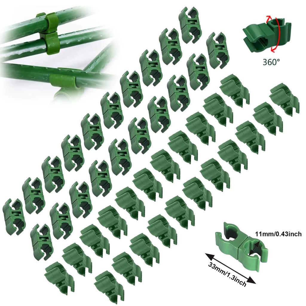 10PCS Universal Plant Support Clips, Gardening Fix Connector for 8-20mm Stakes, Plastic Climbing Pergola Fixed Bracket