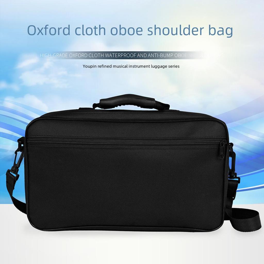 Schwarze wasserdichte Oxford-Umhängetasche und Handtasche für Oboe – tragbarer Instrumentenkoffer