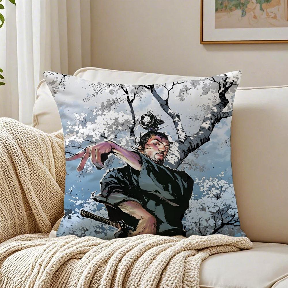 Epic Samurai Manga V-Vagabond Cushion Cover Pillowcase Anti-Dustmite Living Room Sofa Decor Cushion Room