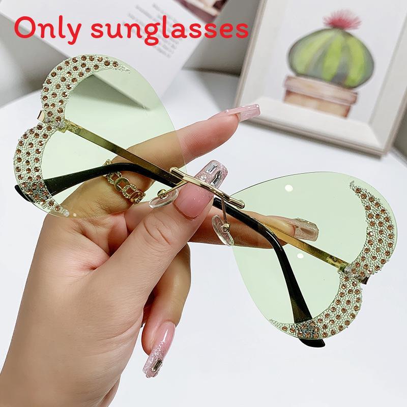No Ip Womens Heart Shape Handmade Sunglasses With Uv400 Protection For Parties And Stage Shows