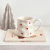 400ML European Ceramic Coffee Cup White Love Mug Home Bow Breakfast Milk Mug Afternoon Camellia Flower Tea Cup Birthday Gift New