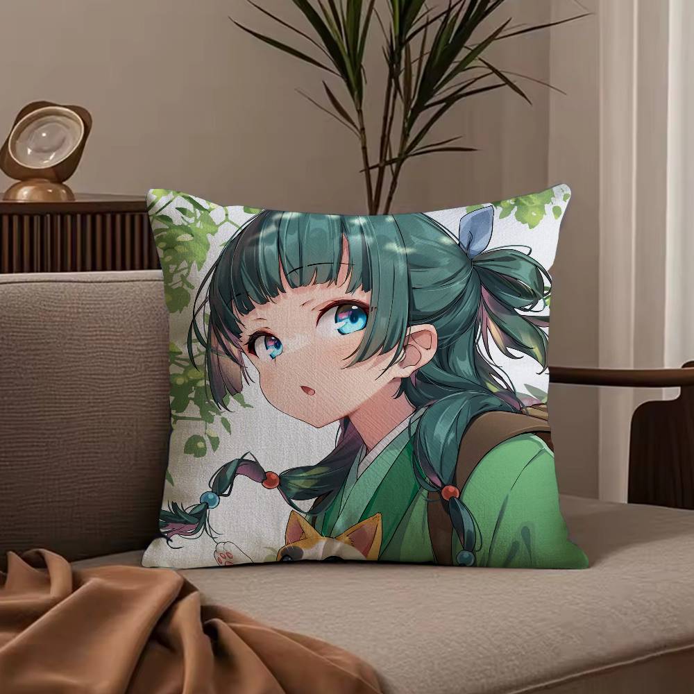 The a-Apothecary Diaries maomao Pillow Case Anti-dustmite Pillowcase Invisible zipper silky short plush Sofa cushion cover