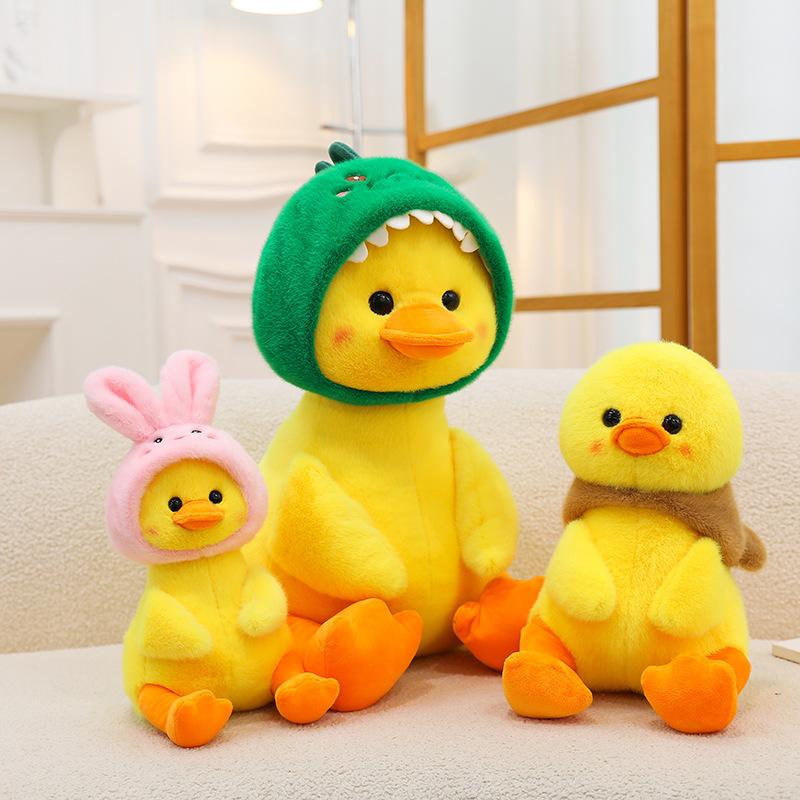 Hooded Duck Plush Toy Children Sleep Soothing Bear Doll Dinosaur Doll Machine Gift