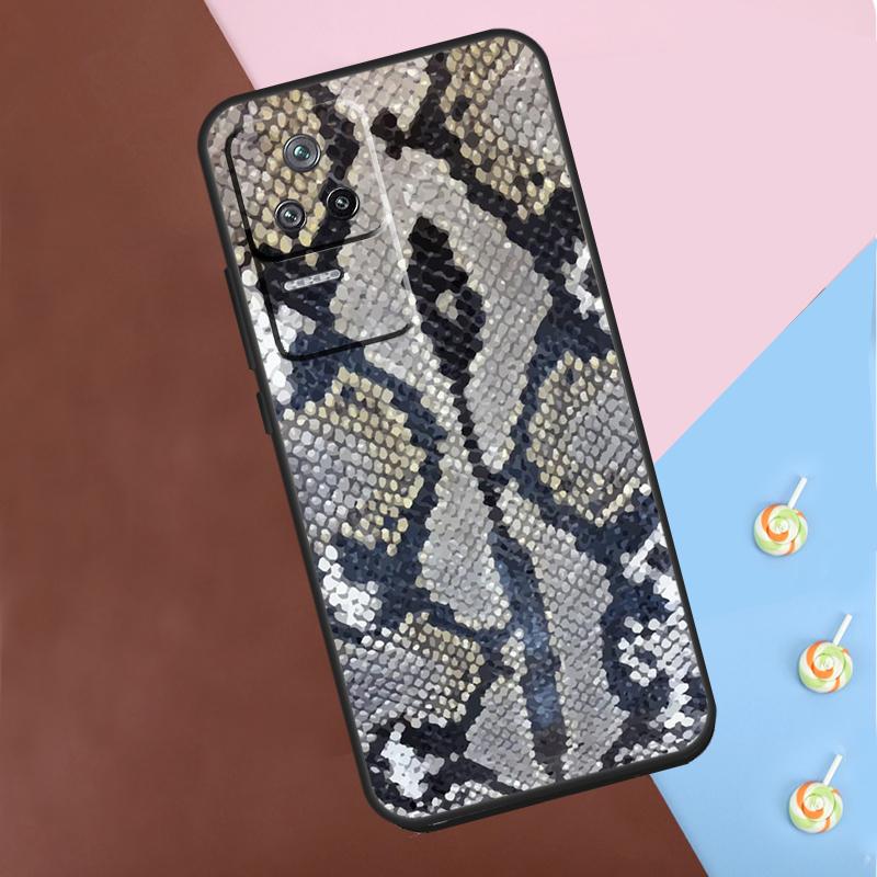 Snake Skin Case For POCO X6 Pro X3 X4 X5 F5 Pro F3 M5s Cover For Xiaomi 13T 14 13 Pro 11T 12T 12 Lite