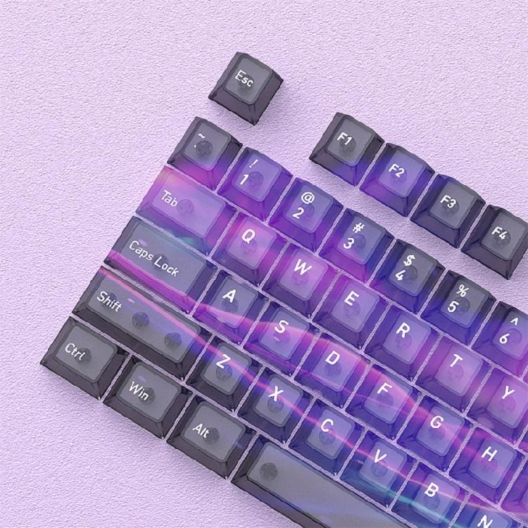 115 Key Full Set Clear PC Keycaps With Coating Dye-sublimation Keycap Enhances Durability And Light Diffusions