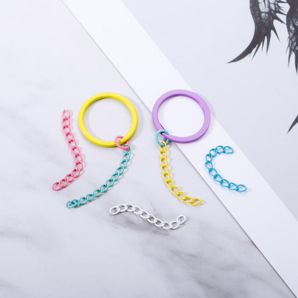 30Pcs/Lot Colourful 50mm Bracelet Extended Chains Tail Extender Necklace Extension Chain Bulk for DIY Jewelry Making Supplies