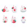 Colorful Resin Strawberry Rabbit Charm Earring & Keychain Accessory - DIY Jewelry