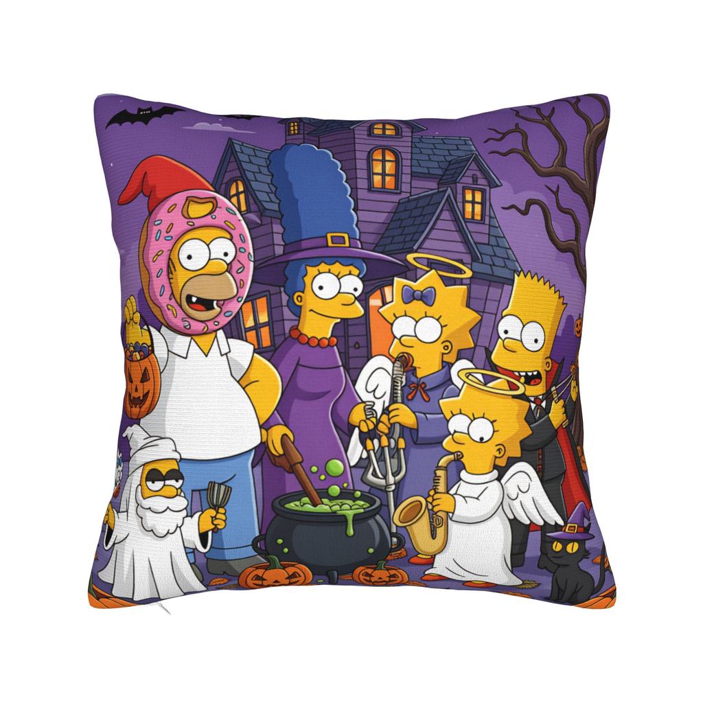 Pillow Cover SSimpsons Family Haunted House Halloween  Vintage Pillow Case For Sofa Bedroom Home Decor Pillowcases