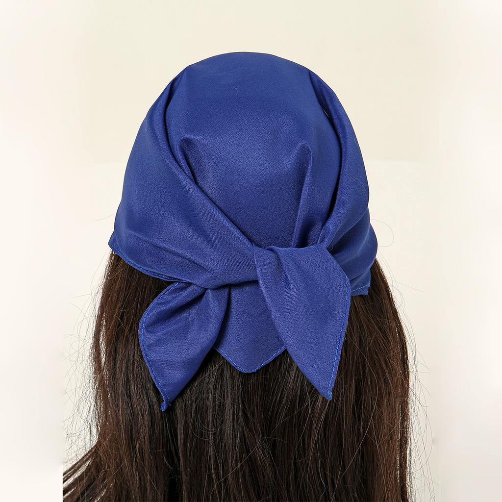 Einfacher quadratischer Polyester-Schal für Damen, Schaloberteil, Kopftücher, Leichte Halstücher, Haarbandana, Halstuch, Muslimischer Hijab