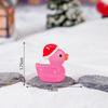 Mini Luminous Christmas Duckling Ornament – Cartoon Resin Decorative Craft
