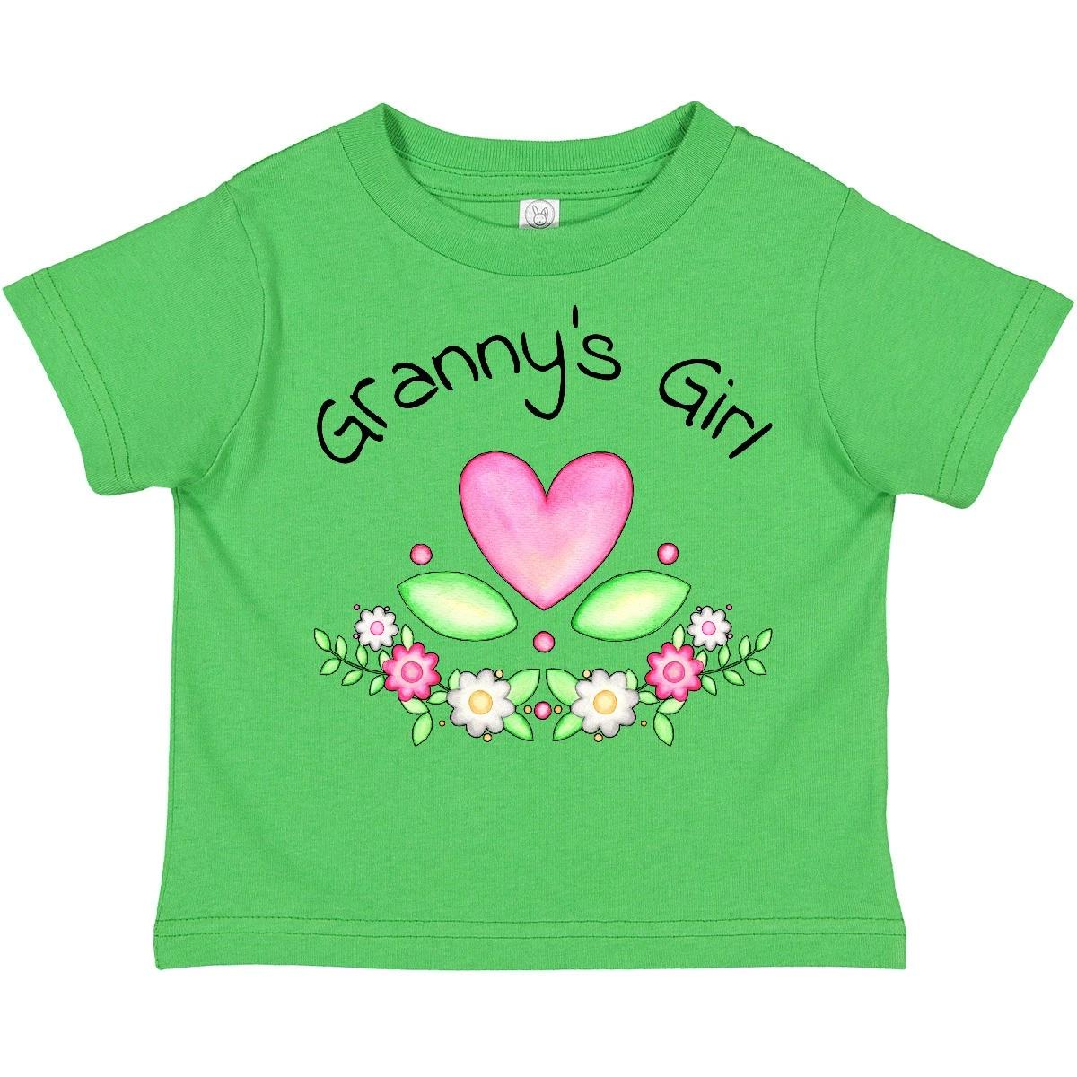 Inktastic Granny s Girl- Heart Flowers Toddler kids boys T-Shirt Family Cute Grandma New 100