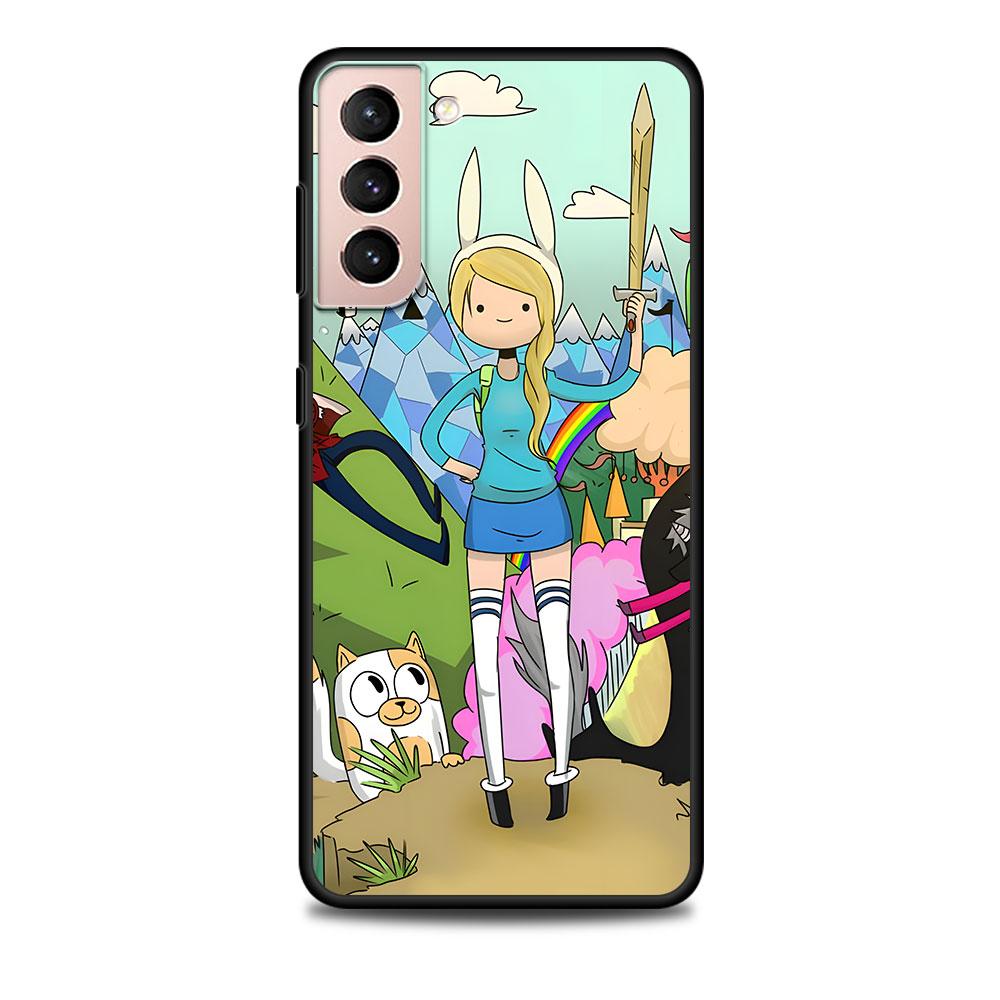 Adventure Fionna & Cake Time Case for Samsung Galaxy S23 S10e S10 S21 FE S22 S9 S24 Ultra S20 Plus Soft Black TPU Phone Cover Samsung S9