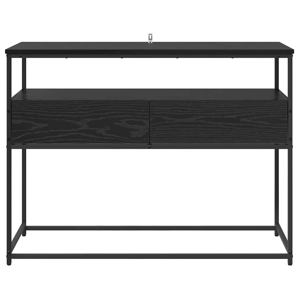 Console Table Black Oak Effect 100 X 40 X 75 Cm