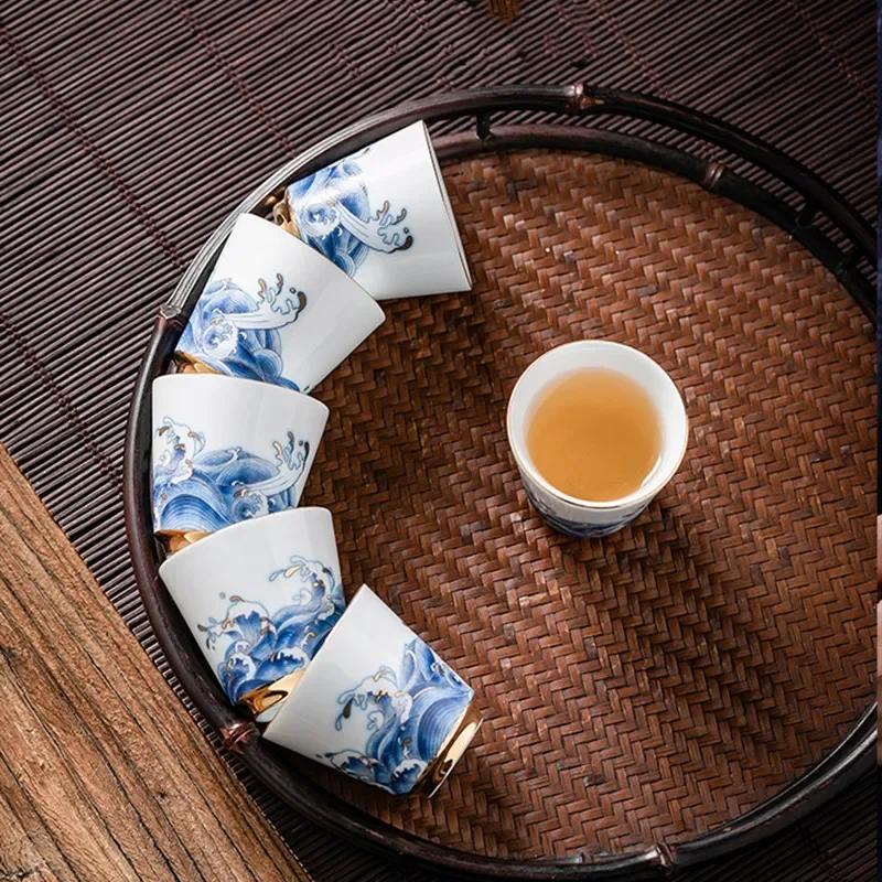 Chinesische Keramik Teetasse Persönliche Meditation Einzelne Tasse Tragbare Reise Teeschale Pu'er Meistertasse Handgefertigt Teezubehör
