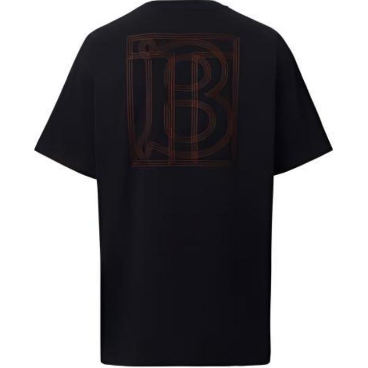 Burberry Topstitched Monogram Motif Cotton Oversized T Shirt 80575481