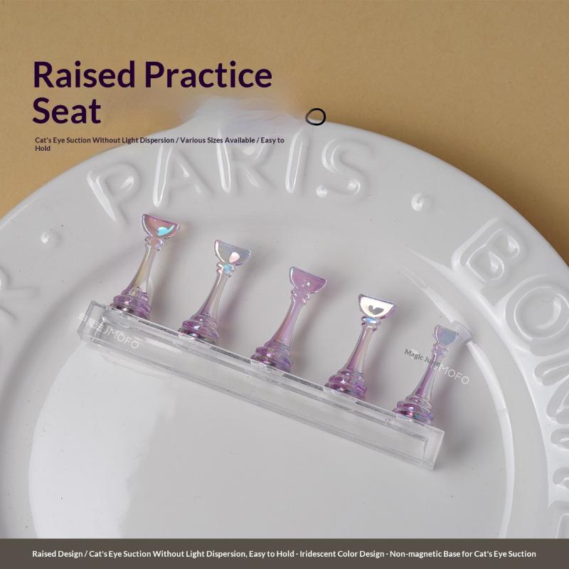 

Acrylic Fake Nail Stand For Press On Nails Cat Eye Magnetic Nail Art Practice Training Stand Reusable Nail Tips Holder Tool фиолетовый