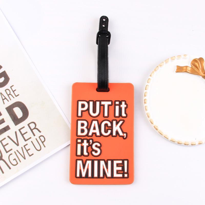 3D Letter PVC Luggage Tag with Boarding Pass Lanyard for Suitcases