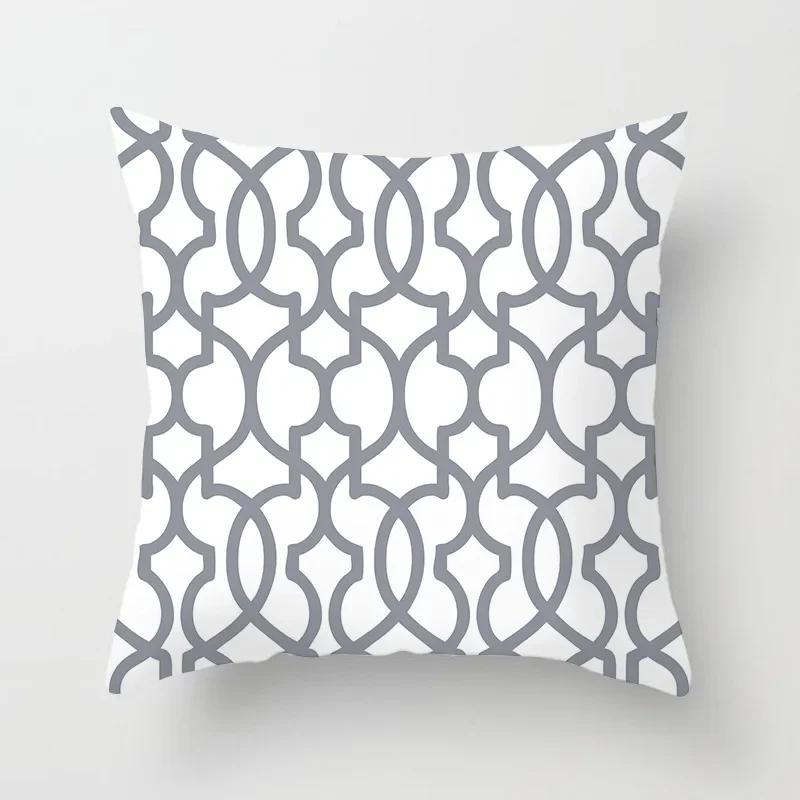 

Домашний декор Европейский серый Наволочка Геометрический Чехол для диванной подушки Отель Открытый Автомобильное кресло 66x66cm