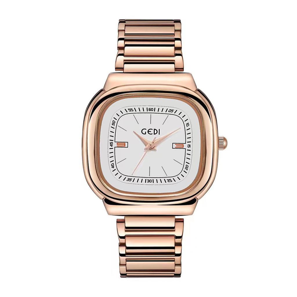 Waterproof Quartz Women'S Watch, Simple Square Large Plate Watch, Niche High-End Stainless Steel Women'S Watch