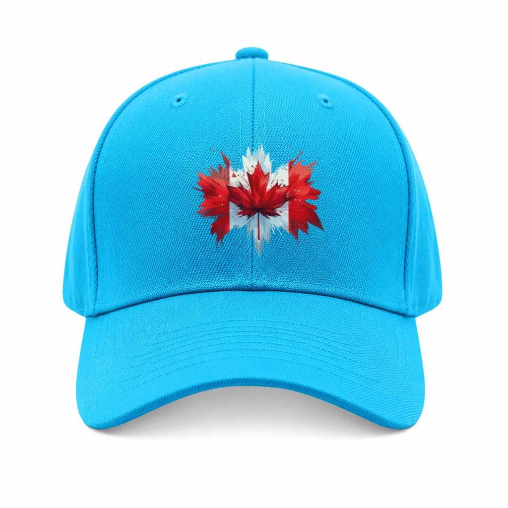 Canada Maple Leaf Printed Multicolor Adjustable Baseball Cap for Outdoor Travel Daily Commute Campus Street