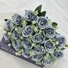 18 Heads Artificial Rose Flower Cluster For Hotel Lobby And Wedding Celebration