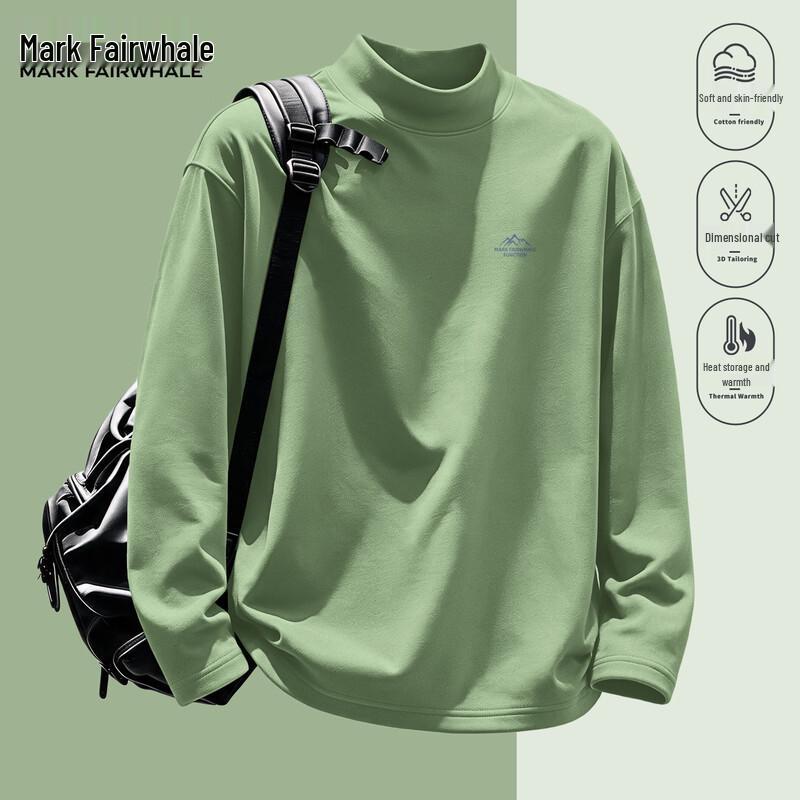 Mark Fairwhale Men's Long-Sleeve Mock Neck Casual T-Shirt