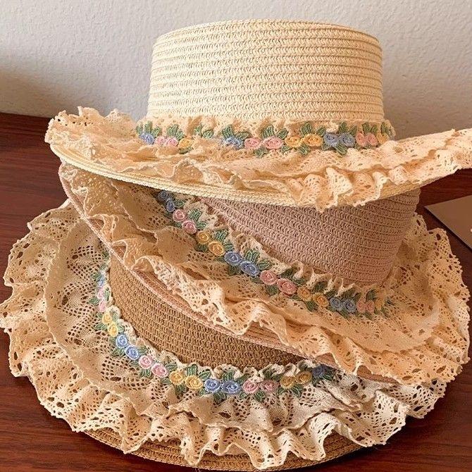 

Lace Lace Women s Summer Sun Hat Grass Hat Beach Hat Bleached
