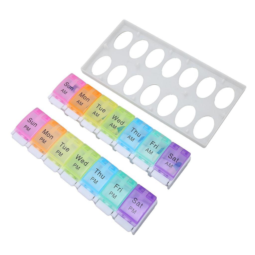 Pillen Organizer 14 Fächer Mehrere Farben Große Kapazität Separat Leicht Tragbar Pillen
