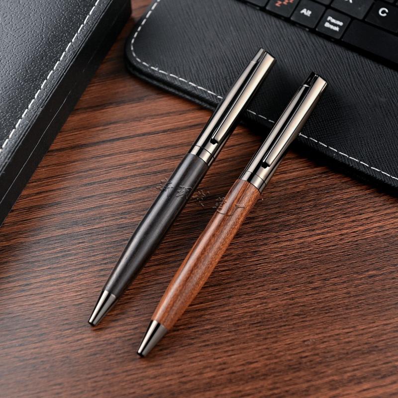 Wood Grain Metal Signature Pen Rosewood Orb Pen Ebony Neutral Pen Gift Advertising Pen Print