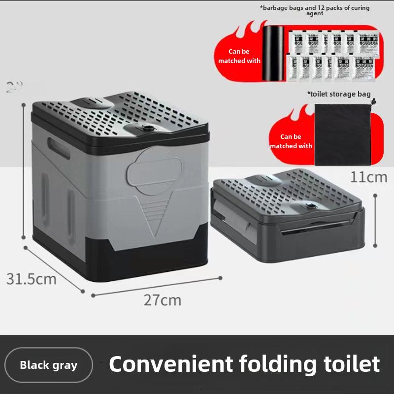 Portable Car Travel Toilet: Emergency Outdoor Folding Urinal Single Toilet