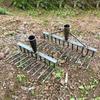 High Carbon Steel Nail Rake Multifunctional 4/7/9/12 Teeth Garden Rake Labour-Saving Loose Soil Nail Rake Agricultural Tools
