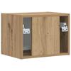 Wall Mounted TV Cabinet Rustic Oak Design 39 X 31 X 29.5 Cm