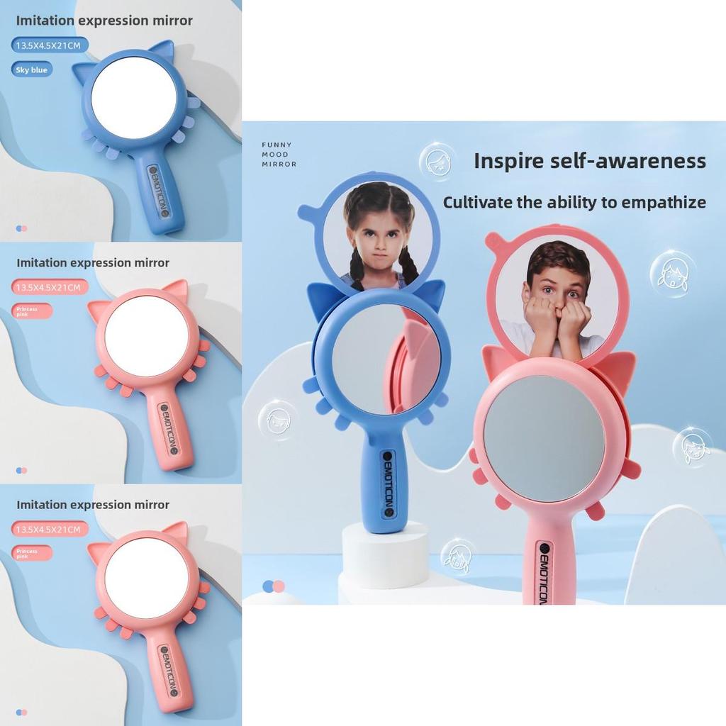 Baby Educational Mirror With Emotion Cards For Toddler Expression Recognition And Cognitive Development